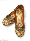 Niharika Women's Patent Leather Embroidered Rajasthani Mojari Juti Shoe - Durable, comfortable, and stylish Indian footwear