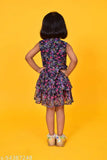 Floral printed chiffon frock, sleeveless, 2-3 years, India