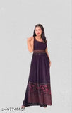 Embroidered Georgette kurta set with palazzos and dupatta, single size XL (India-made fashion)