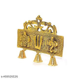 Gold-plated aluminium Shankh Chakra decor, 6.5cm x 5.5cm x 5.5cm, Tirupati symbol for home or office, ideal Diwali gift