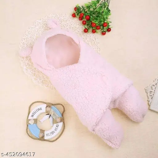 Fleece Nanak sai premium hooded baby blanket, self-designed animal print, ideal for heavy winter use