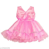 Pink lace net dress with ruffles and beading detailing