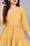 Striped cotton 3/4th sleeve tunic top for women, ideal for any occasion