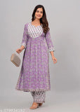 Anarkali women's rayon printed kurti with three-quarter sleeves, vibrant colorful pattern, available in various sizes from S to XXXL