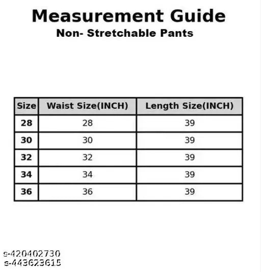 Black, non-stretchable trousers with elastic waistband and adjustable drawstring