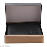 Fancy Modern Leather Wallet with 5 compartments, colorblock design, free size (10cm x 10cm), trendy accessory for men, Made in India