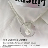 220 GSM Reversible Satin Striped Microfiber Comforter | King Size Double Bed Duvet for Winter (90x100 inches) - White