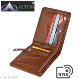 Leather blue drone clutch wallet with 4 compartments, designed for men's style and accessories, genuine leather, slim purse for women