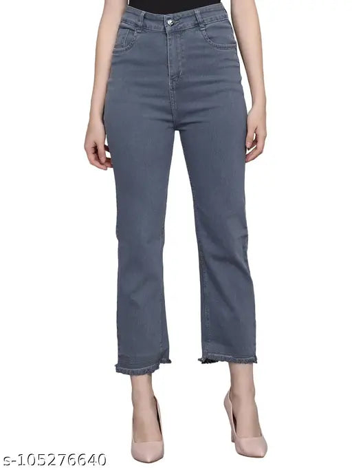 Grey straight fit jeans