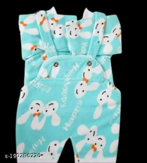Wool printed dungree set for baby boys and girls, suitable from 0-6 months, Indian origin
