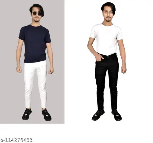Denim jeans pack of 2 for men, solid denim, waist sizes 28, 30, 32 (India-made)