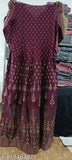 Magenta long anarkali kurta, full sleeves