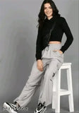 Aasha Textiles new designer fashionable cargo pant, high-waisted, elastic side pockets
