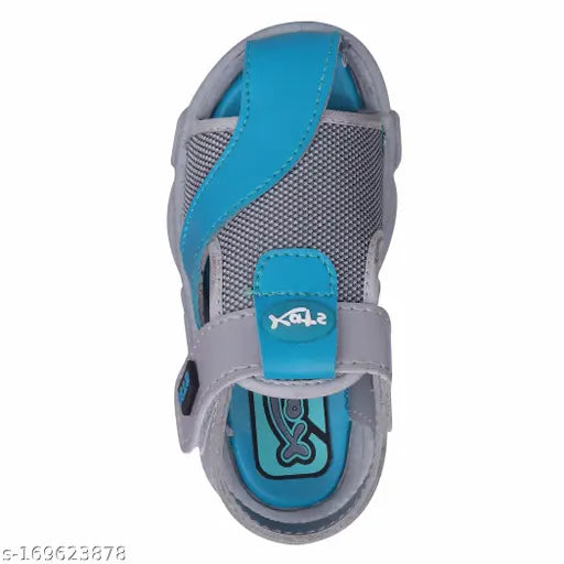 Aquatango fashionable boys' sandal with blue straps and gray footbed
