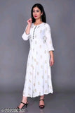 Black and blue rayon fabric Adrika Attractive Anarkalis kurtis with red high slit and gold print