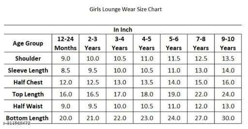 Pure cotton floral print coord set for girls, three-quarter sleeves with lace detailing. Classic and comfortable loungewear for 4-5, 7-8, 9-10 years. Made in India