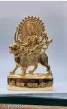 Gold-plated Durga idol 0002, intricately detailed metal god statue from Swamimart India