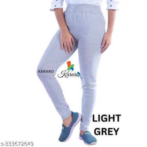 Women's stylish plan jeggings pack of 6, solid net cotton blend for comfort and style. Recycled hosiery cotton waste and polyester blend, medium quality and budget-friendly. Available in sizes 26, 28, 30, 32, 34, Free Size (all with waist 34in, length 36in, hip 13in), made in India