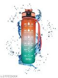 Motivational quote 32 oz silicone sipper water bottle with time marker, leakproof, durable, BPA-free, black & crystal clear, ideal for gym, office, sports, featuring buckle handle design and humanized design
