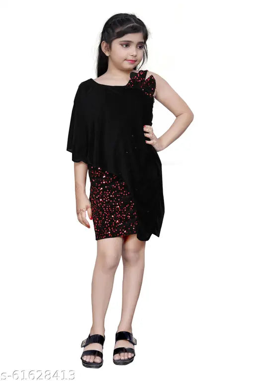 Black sleeveless dress with sequins