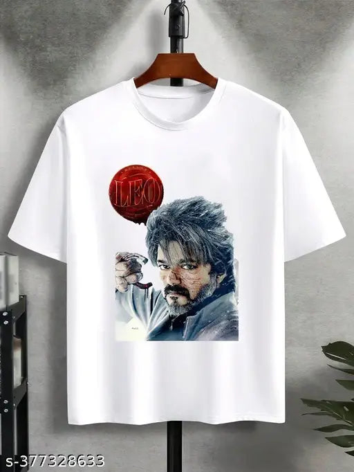 Vijay Thalapathy, Randveer Kapoor printed cotton blend t-shirt with hero image, short sleeves, size N, India origin
