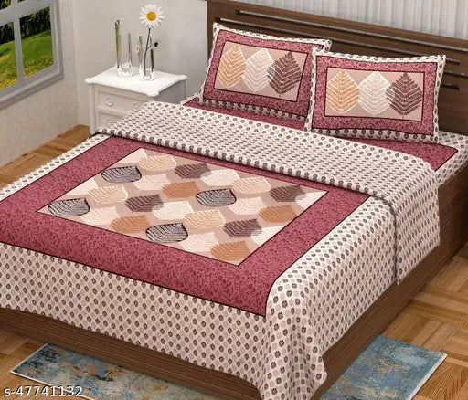 New Jaipuri Trendy Bedsheet Combo Pack 2 Double Bed Bedsheet with 4 Pillow Cover