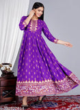 Rayon sensational ethnic kurti, printed combo in three-quarter sleeves, Indian women's fashion on mannequin (S-XXXL)