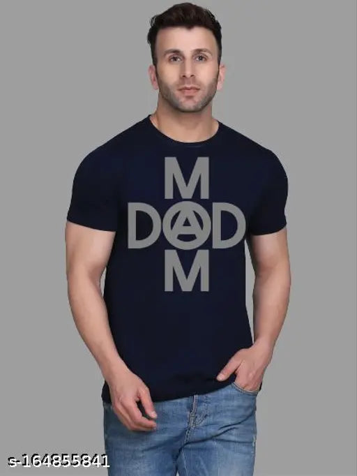Momdad Fabulous Men Cotton Blend T-Shirt, short sleeves, printed design. Quality cotton blend t-shirt in trendy colors, designed for a stylish everyday look. Made in India