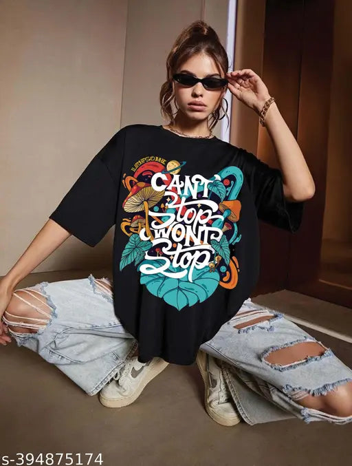 Oversized t-shirt with graphic design for women