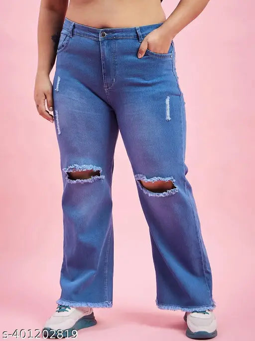 Plus size women's stretchable denim jeans