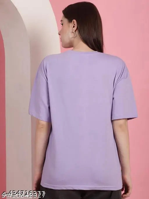 Oversized cotton Adel women's t-shirt with printed net design, short sleeves, round neck, comfortable and stylish