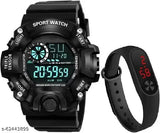 Digital sports watch with wristband, combo pack, new generation, men's watch for fitness tracking