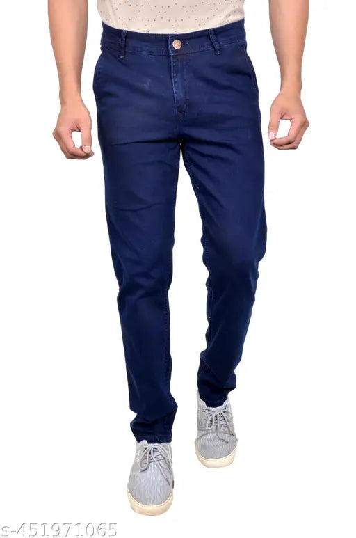 Men's dark blue denim jeans