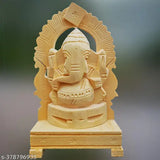 White handcrafted Ganesha idol made from Prabai Natural Velleruku Wood, 7.5 cm long, 13 cm high, and 4 cm wide, ideal for home decor, religious ceremonies, and festival gifts
