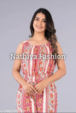 Rayon sleeveless printed net dress, Indian style named Radhika