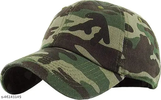 Black camouflage baseball cap with adjustable back clip