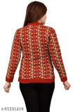 Woven V Neck Casual Women Pink Sweater