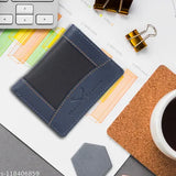 Solid leather RFID-protected trifold wallet, 5 compartments, genuine Indian handcraft
