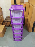Magenta 6x1 L plastic storage drawers