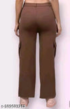 Cotton blend, solid net, classy cargo pants for women and girls - party wear, versatile and comfortable, 2 box packet