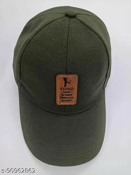 Dark olive green, quick drying sports sun hat, for men and women, with adjustable strap, for outdoor activities