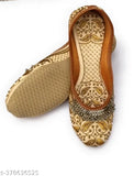 Niharika Women's Patent Leather Rajasthani Embroidered Punjabi Mojari Juti Shoes - Elegant Indian footwear with unique designs and comfortable soles for everyday wear