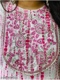 Pink and white embroidered blouse