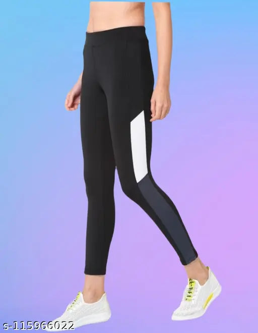Earth Joy Lycra jeggings, solid or striped, high-rise & comfortable, ideal for workout sessions, yoga, gym, and activewear for women