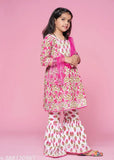 Pink cotton dupatta sharara for kids, Indian traditional attire with matching bottoms for ages 3-13 years