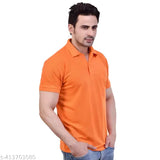 Multicolor maroon and orange Amario men's polo regular fit half sleeve T-shirts (S-3XL), Made in India - breathable polycotton, comfortable short sleeves, pocketed collars for formal wear