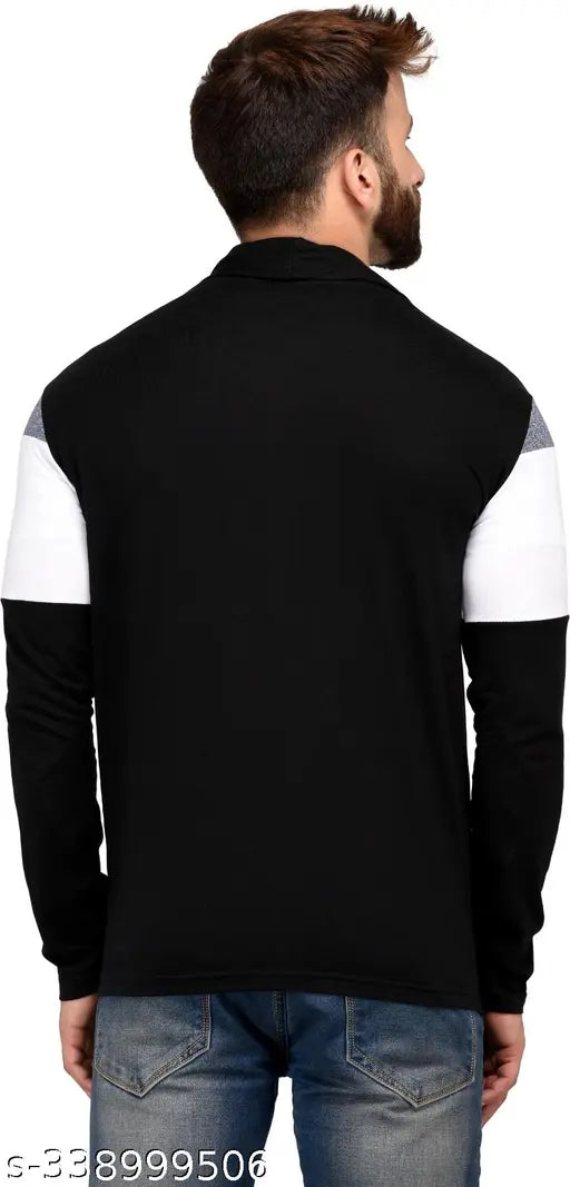 Navy Blue Cotton Long Sleeve Solid Partywear T-Shirt for Men, high-quality, trendolo, casual wear collection, India