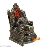Bronze-toned Poly Resin Chatrapati Shivaji Maharaj statue, 1 feet tall, Indian spiritual figurine on display