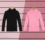 White & black wool Hyneck full sleeve kids' high neck sweater set for boys and girls, protection from cold wind, easy to maintain