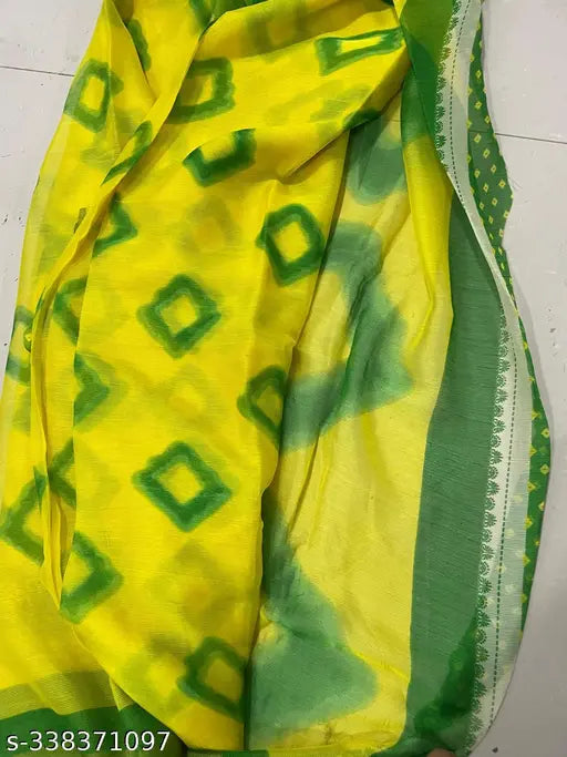 Chiffon PO PO Fency Saree, single piece dyed net saree with attached blouse in free size, origin India